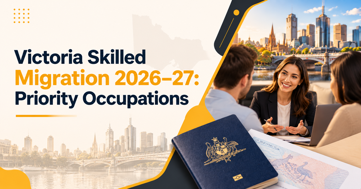 Victoria skilled migration 2026–27 priority occupations for Subclass 190 and 491 visas